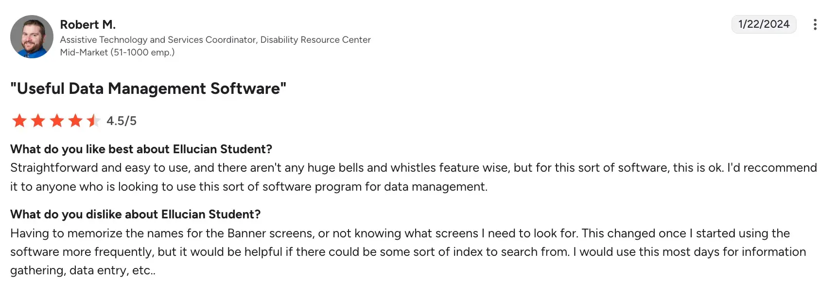 Ellucian Student Straightforward platform interface