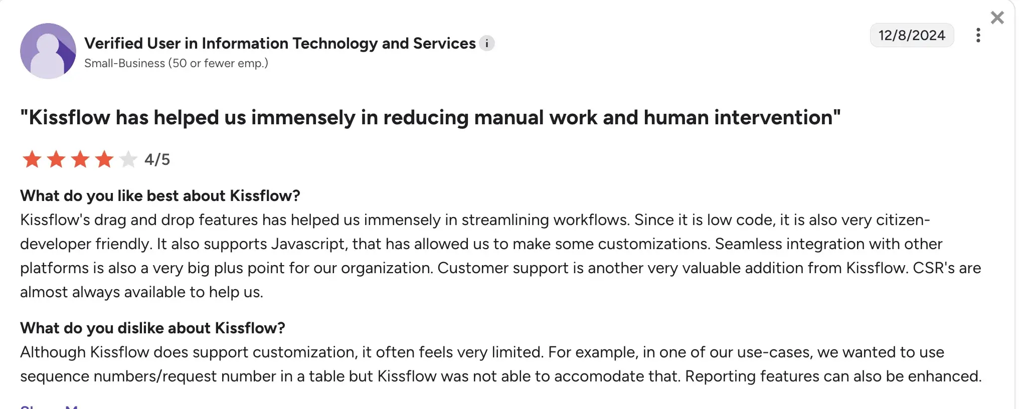 Limits of enterprise customization workflows
