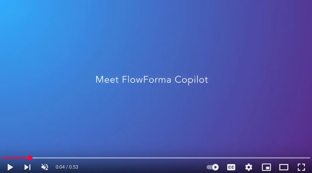 FlowForma AI Playground screenshot showcasing Copilot