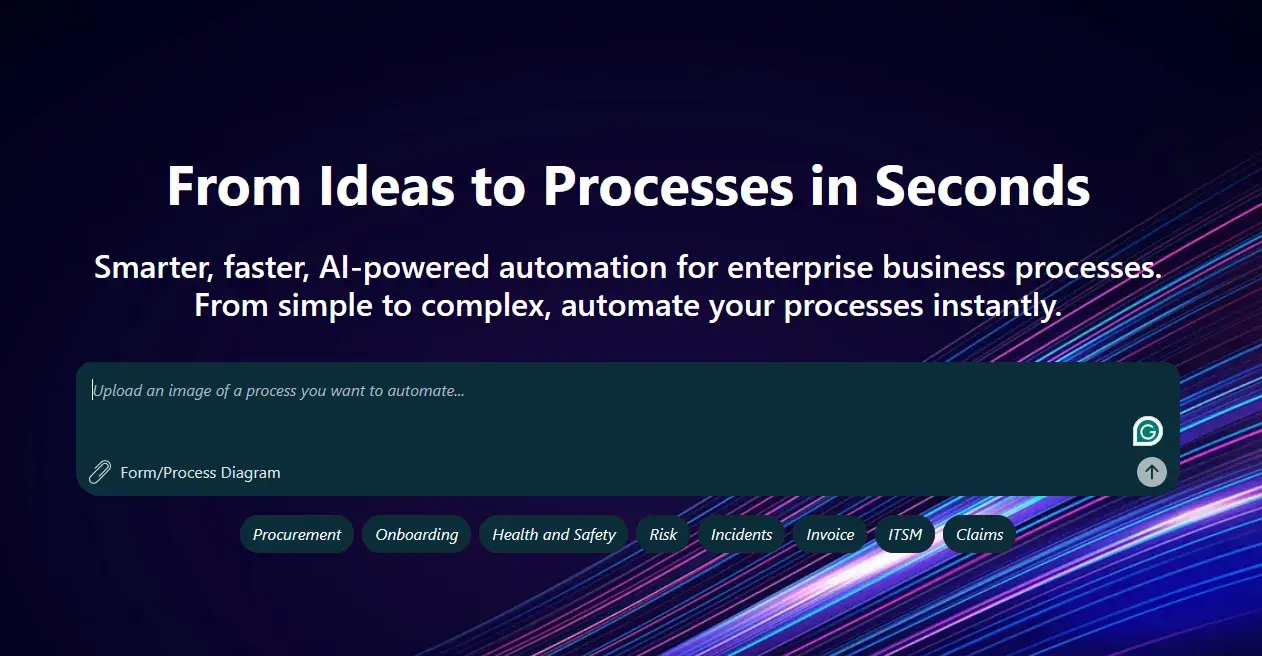 FlowForma AI Playground process creation screenshot