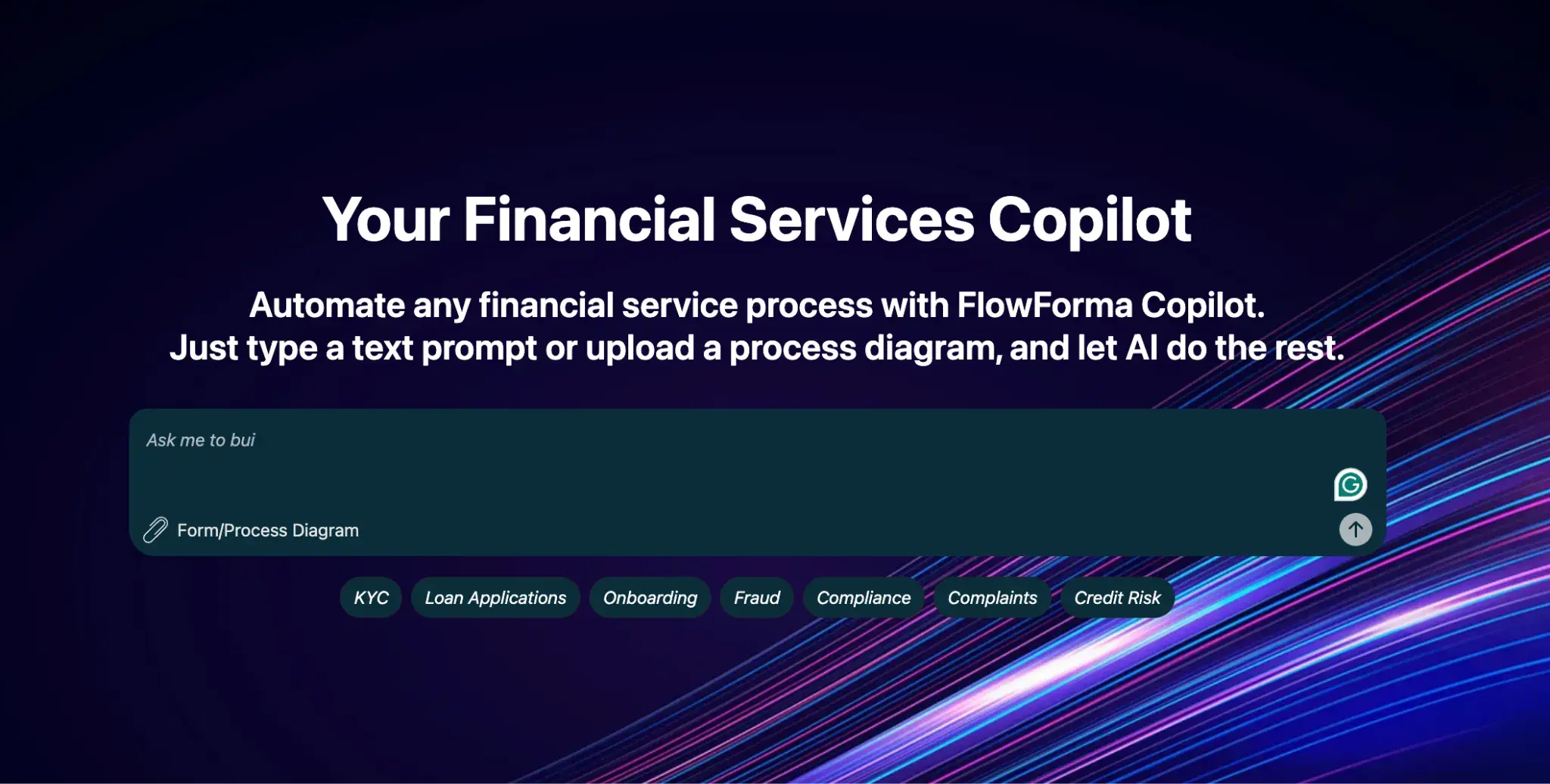Screenshot of FlowForma finance playground