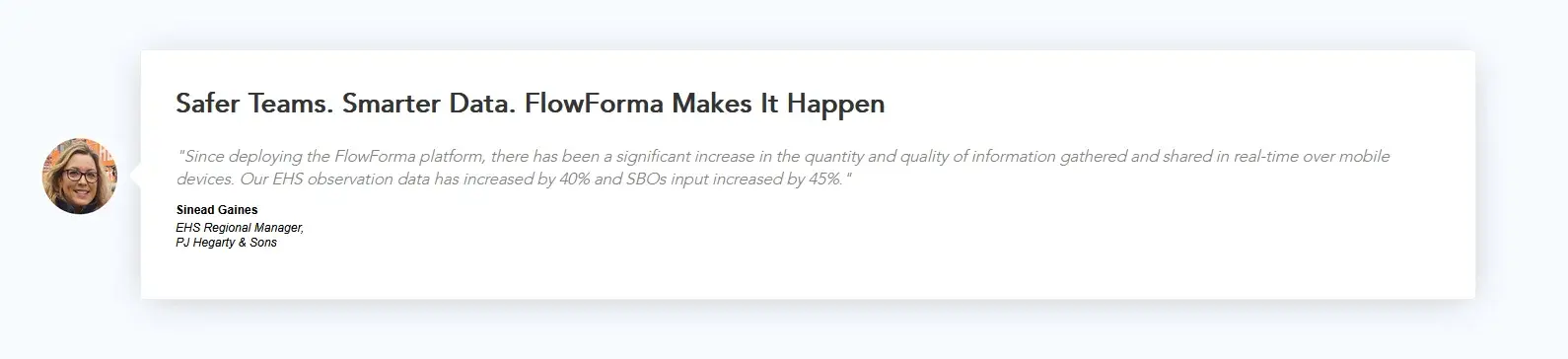 FlowForma user review screenshot on pricing