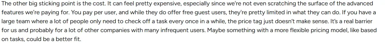 G2 review for Process Street enterprise plan