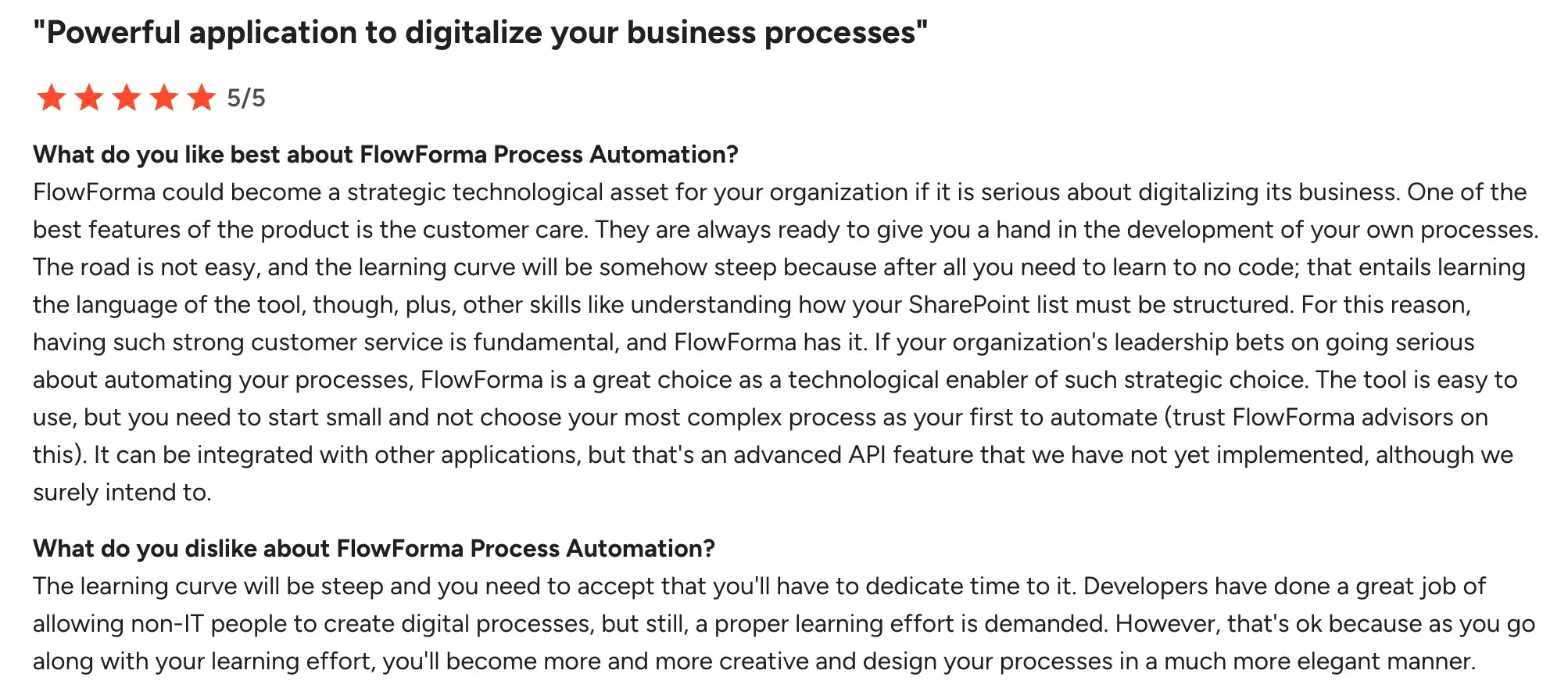G2 user review pros and cons summary
