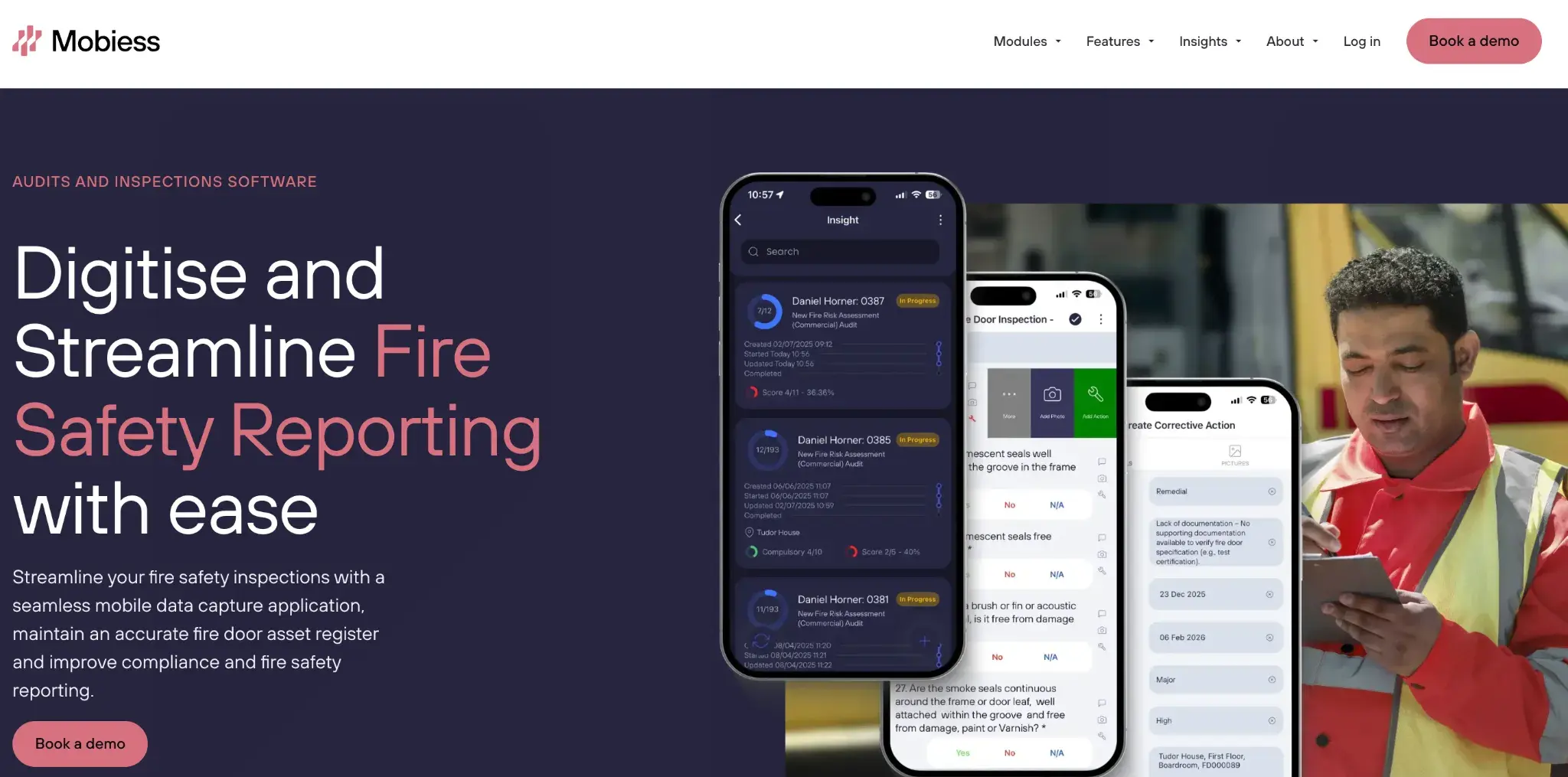 Screenshot of Mobiess’s homepage