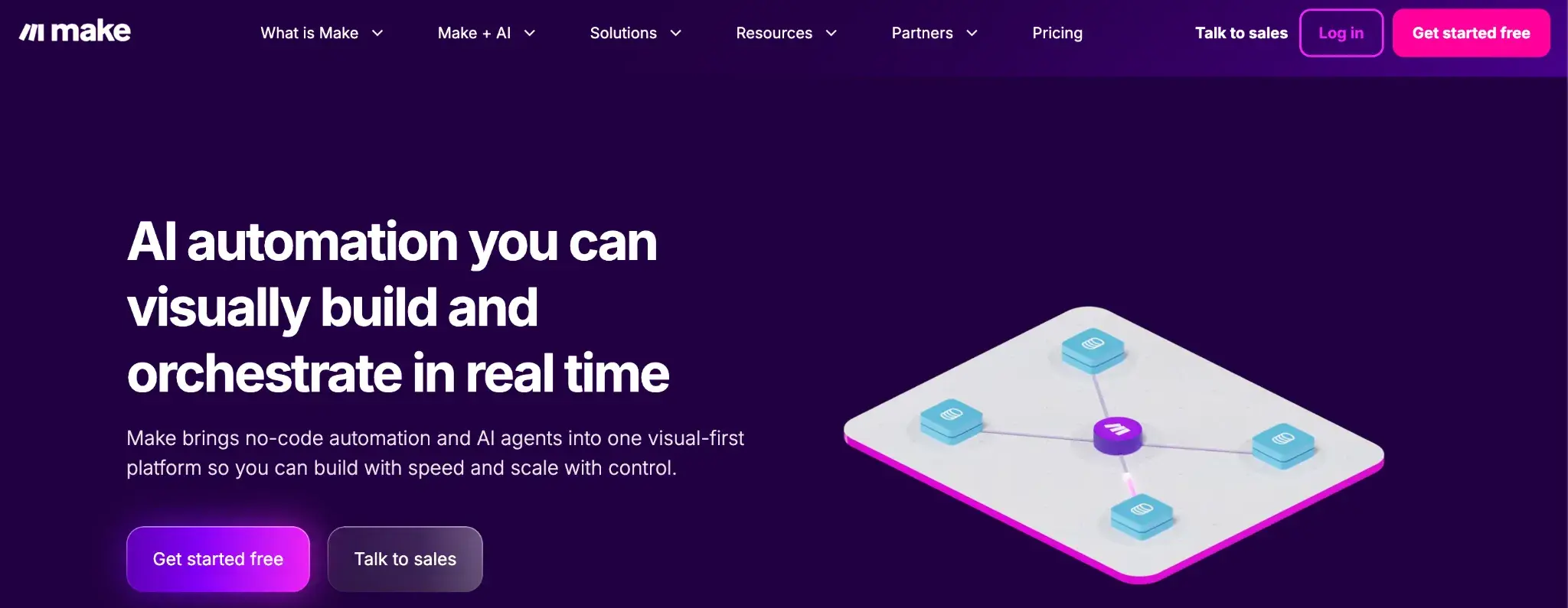 Screenshot of make’s homepage