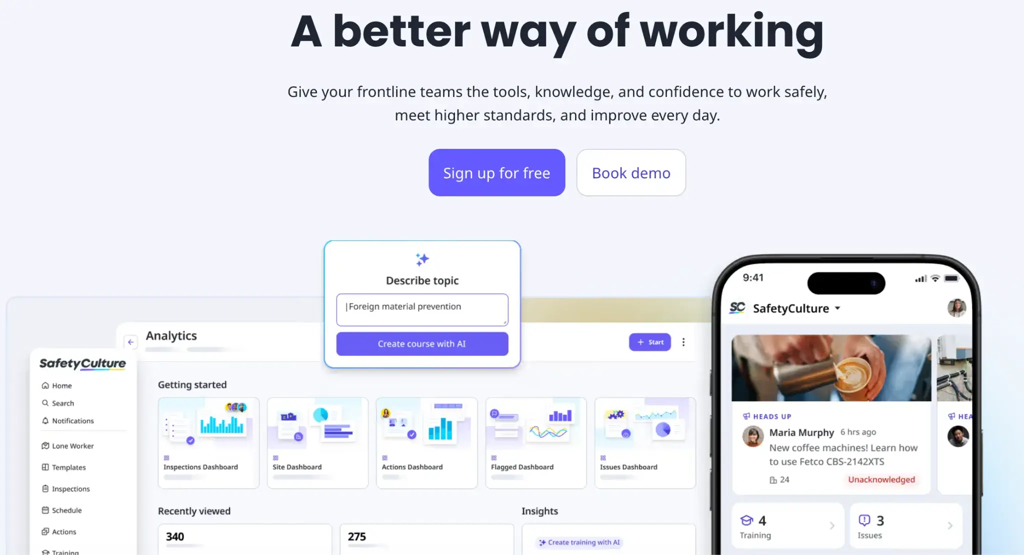 Screenshot of SafetyCulture’s homepage
