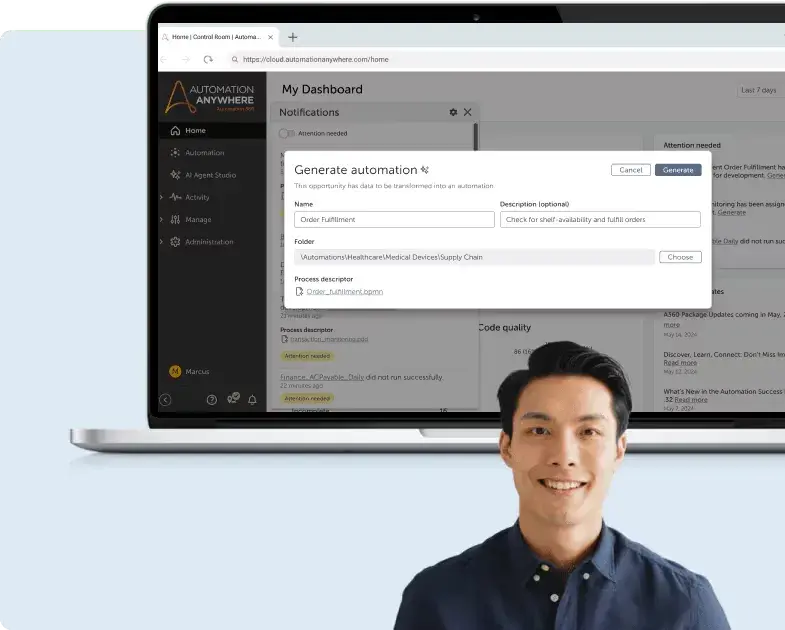 Screenshot of Automation Anywhere Page