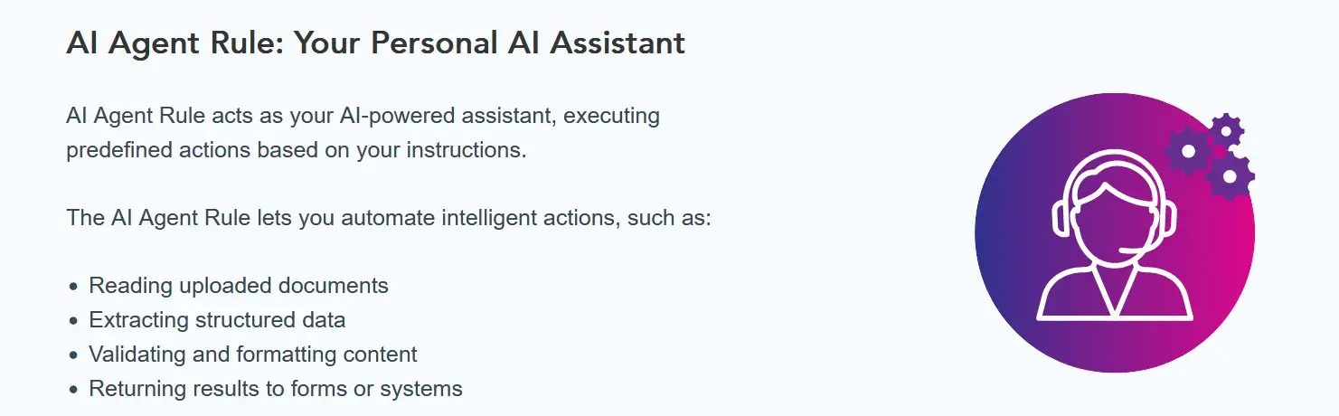 Screenshot of FlowForma’s AI Agent