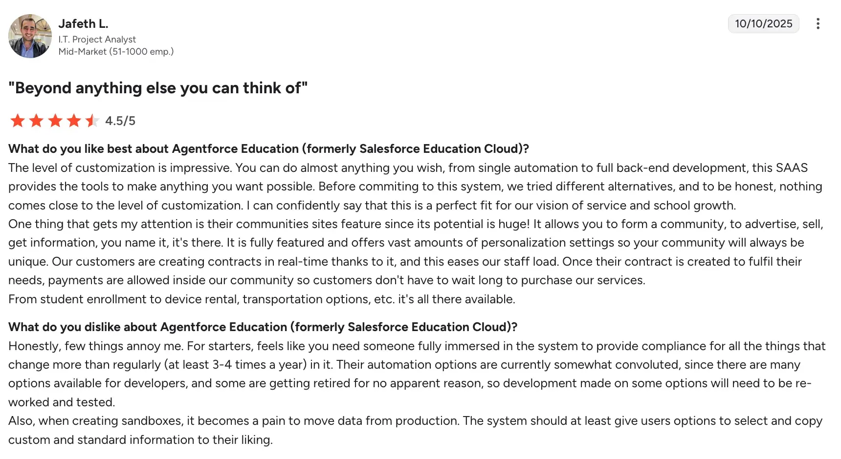 Extensive integration options for institutions