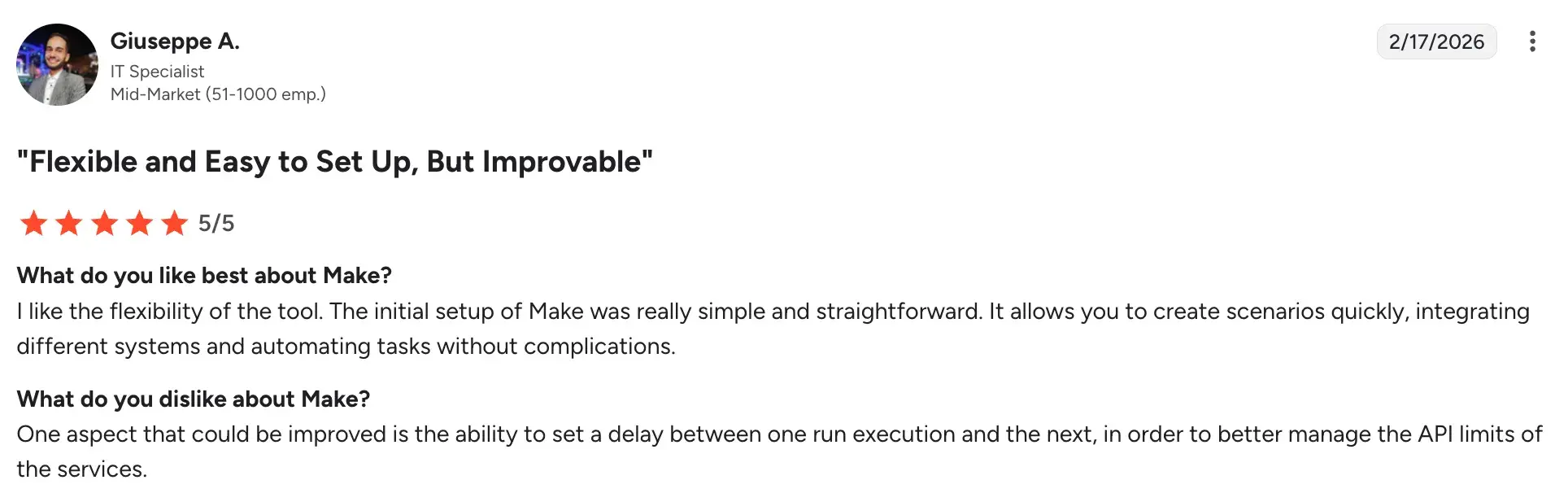 Pros of intuitive interface with integrations