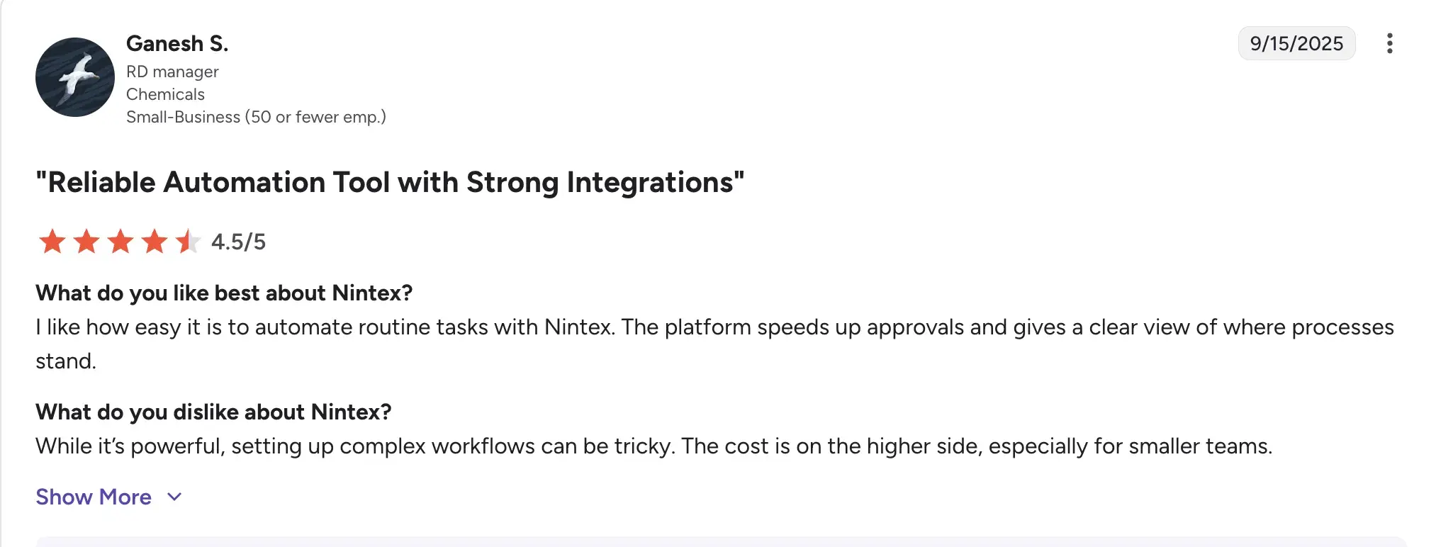 Nintex enterprise workflow platform interface