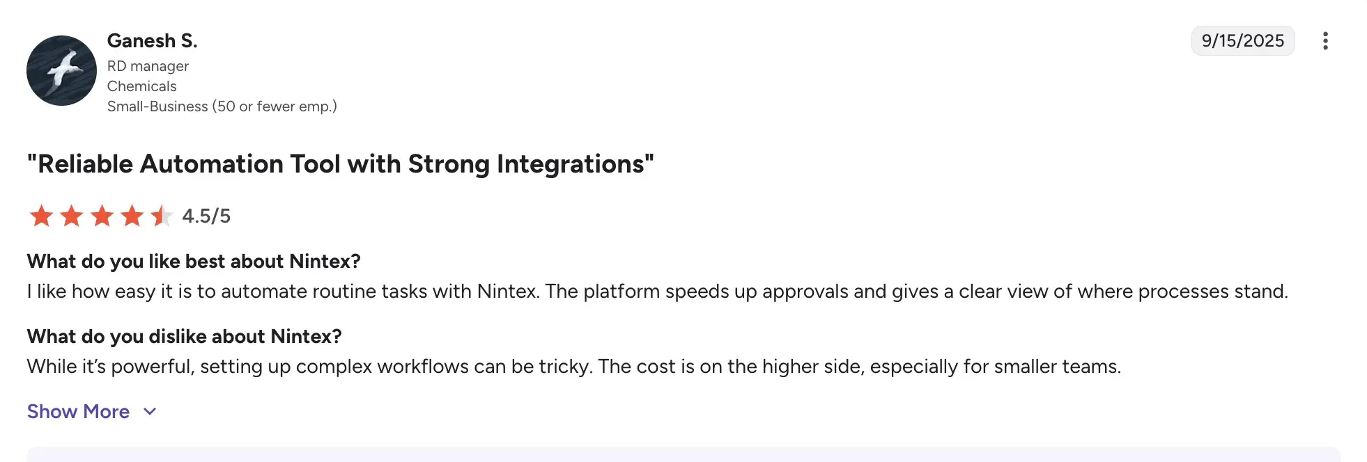 Nintex G2 review highlighting ongoing maintenance
