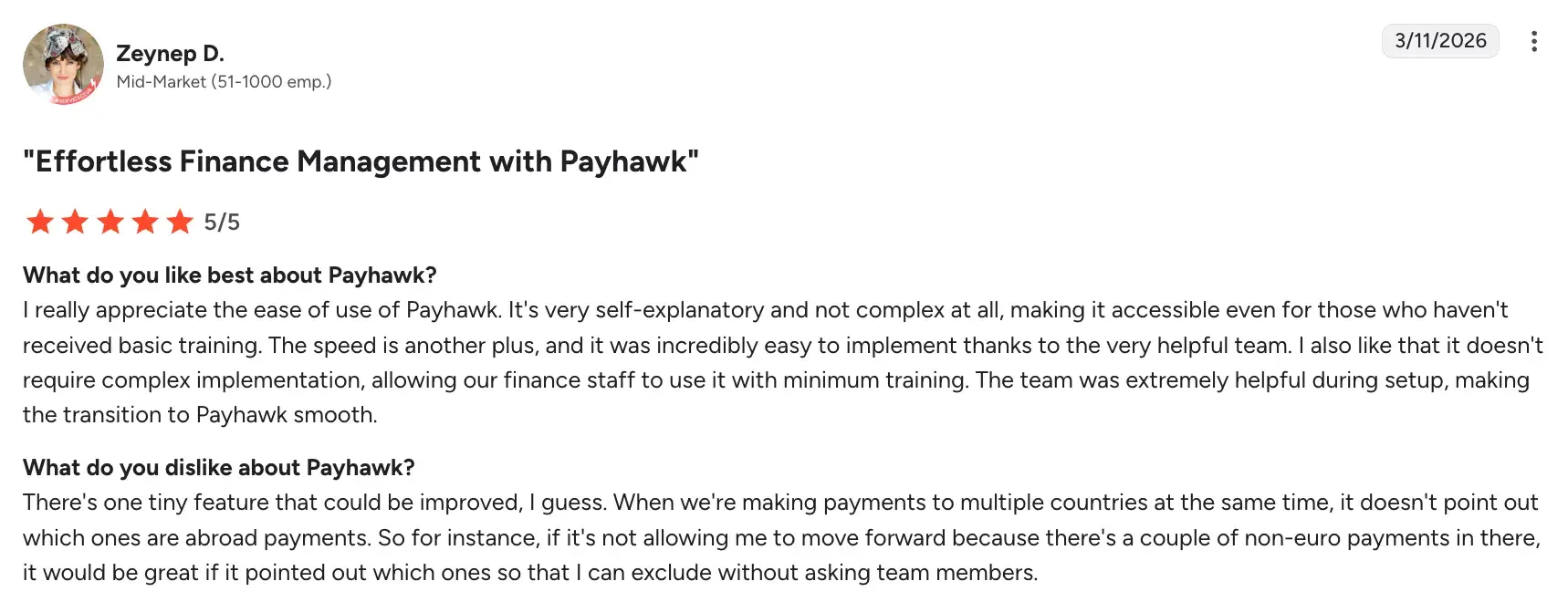 Payhawk homepage screenshot