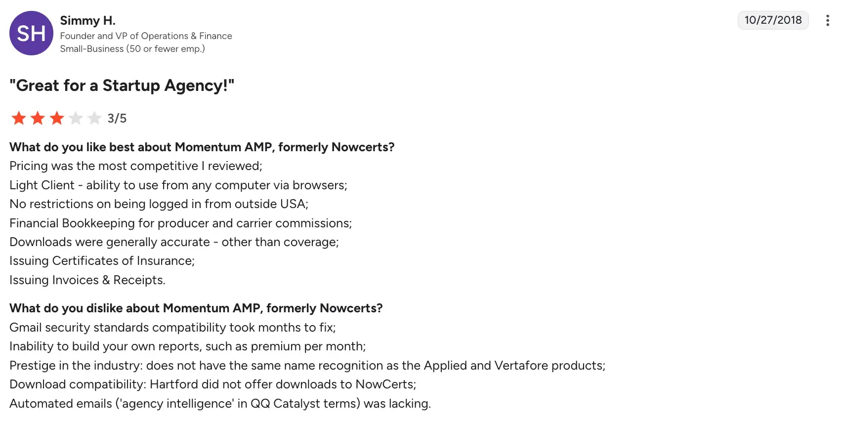 NowCerts pricing and support for agencies