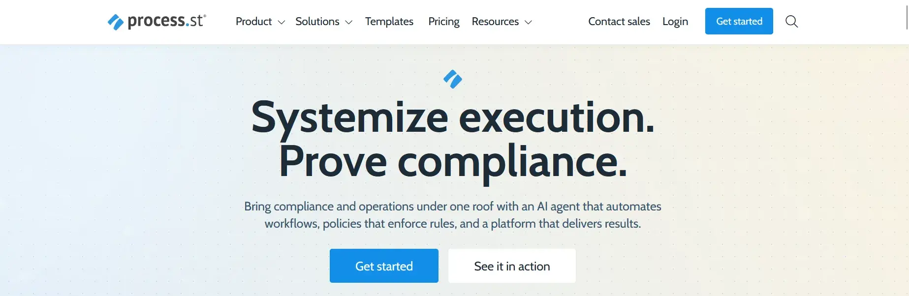 Process Street homepage showcasing task management features
