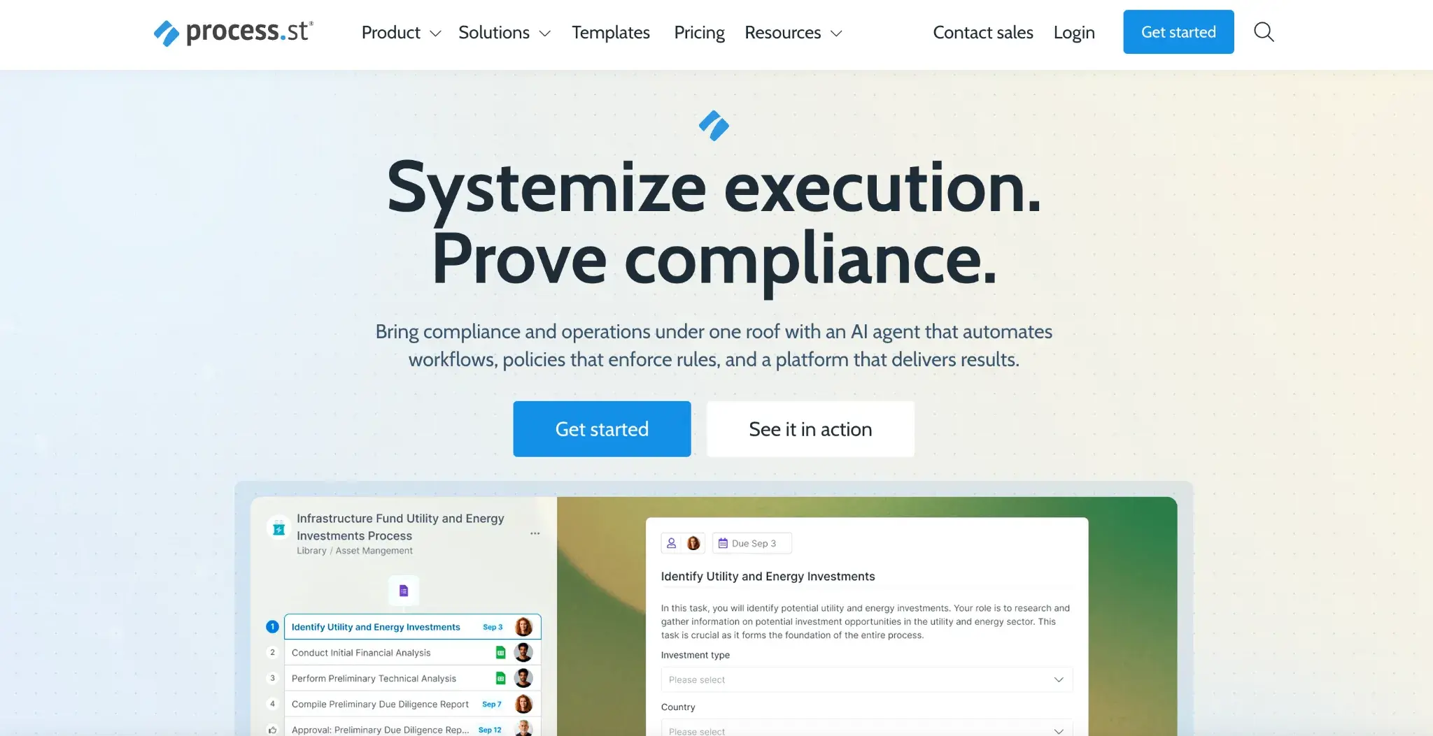 Screenshot of Process Street homepage