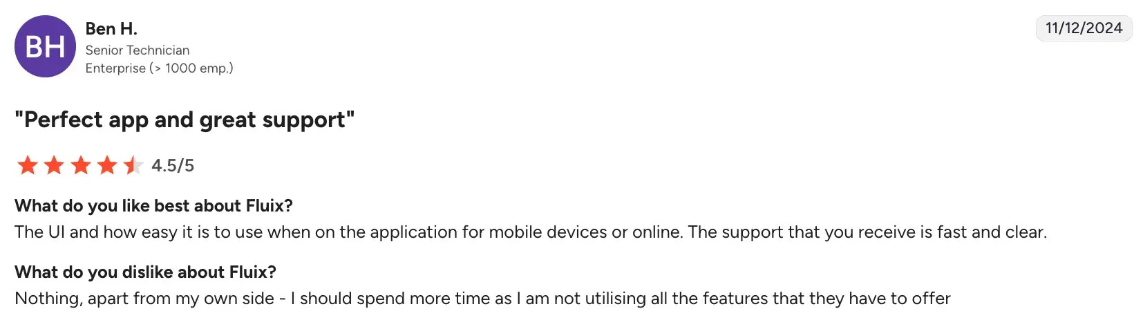 Fluix Quicker mobile functionality overview