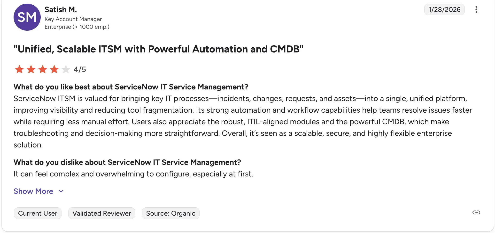 Pros of ServiceNow for enterprise IT teams