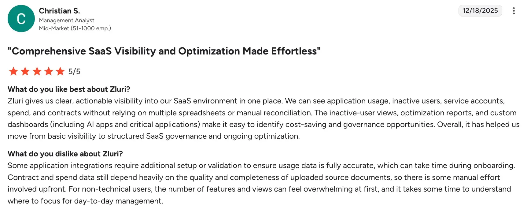 Zluri SaaS usage and cost insights