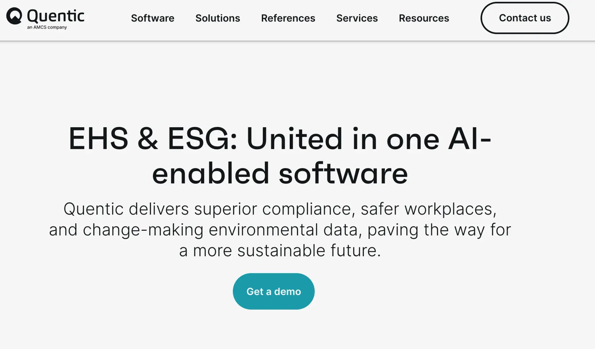 Screenshot of Quentic’s homepage