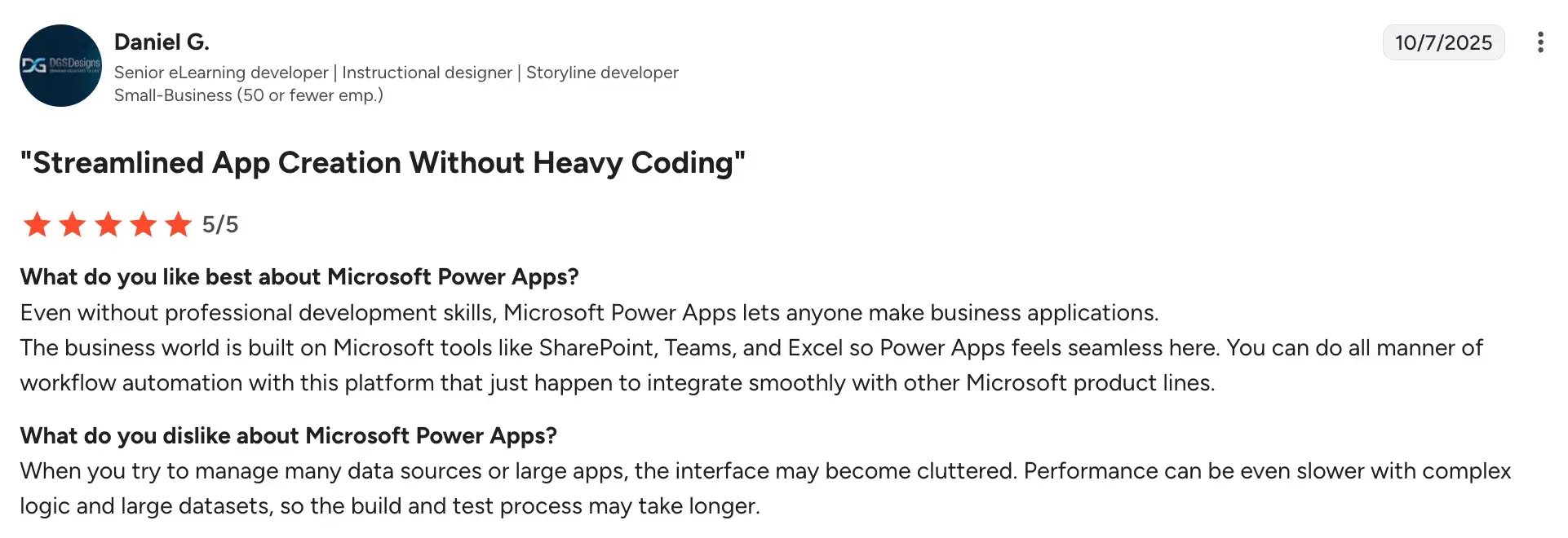 Graph illustrating slow performance with large datasets