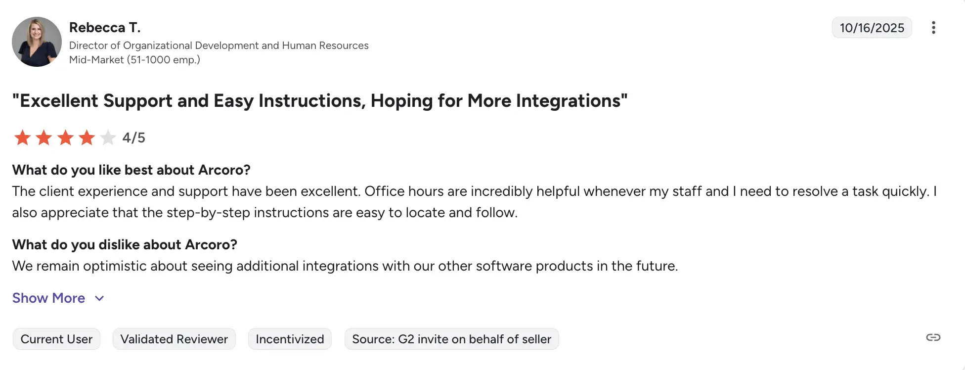 Users support Source Arcoro onboarding process