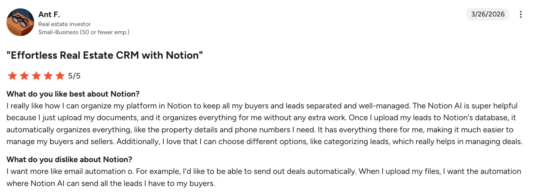 Source Cons of Notion Advanced automation