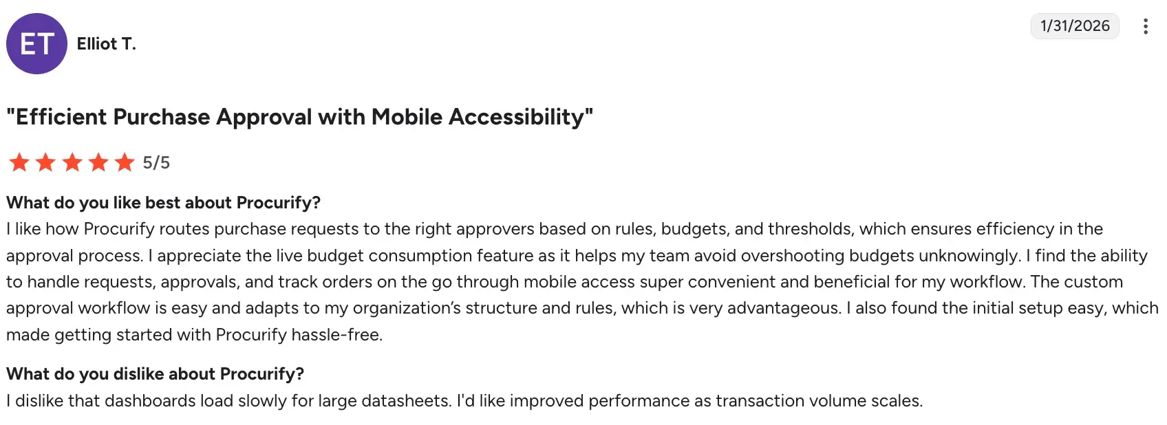 Source Mobile accessibility for procurement approvals
