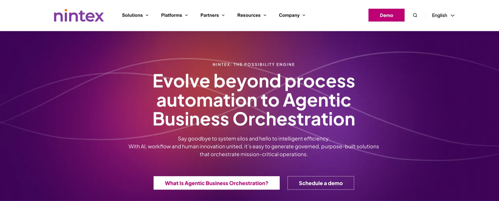 Screenshot of Nintex’s homepage