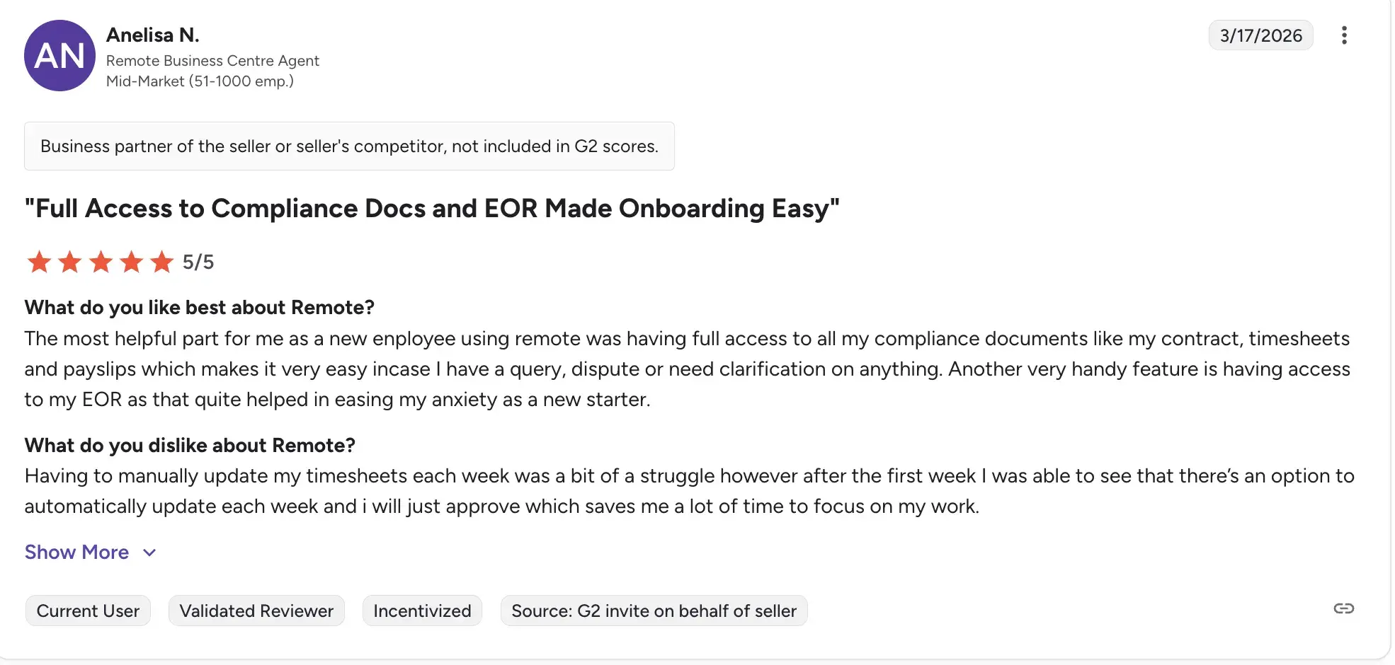 Source Remote Cons Users experience report