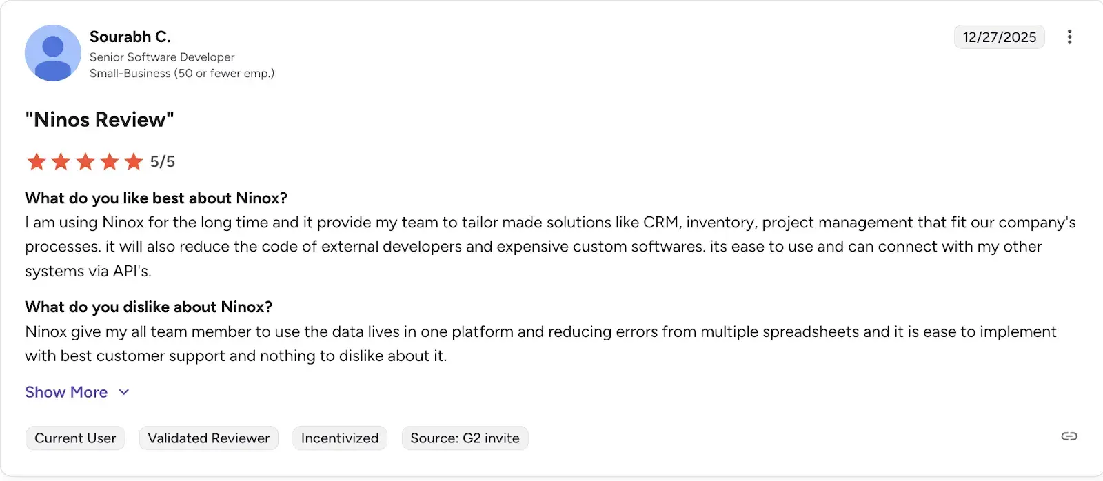 Ninox cons for internal tool management