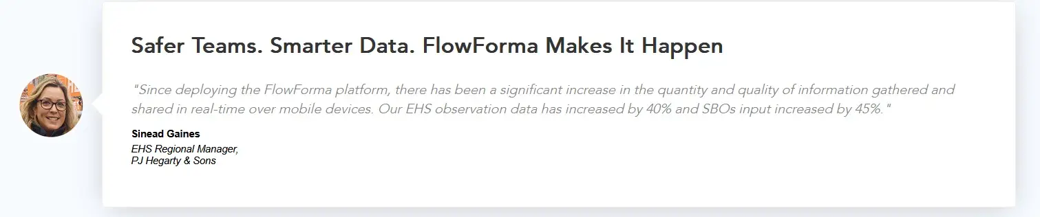User review screenshot for FlowForma compliance