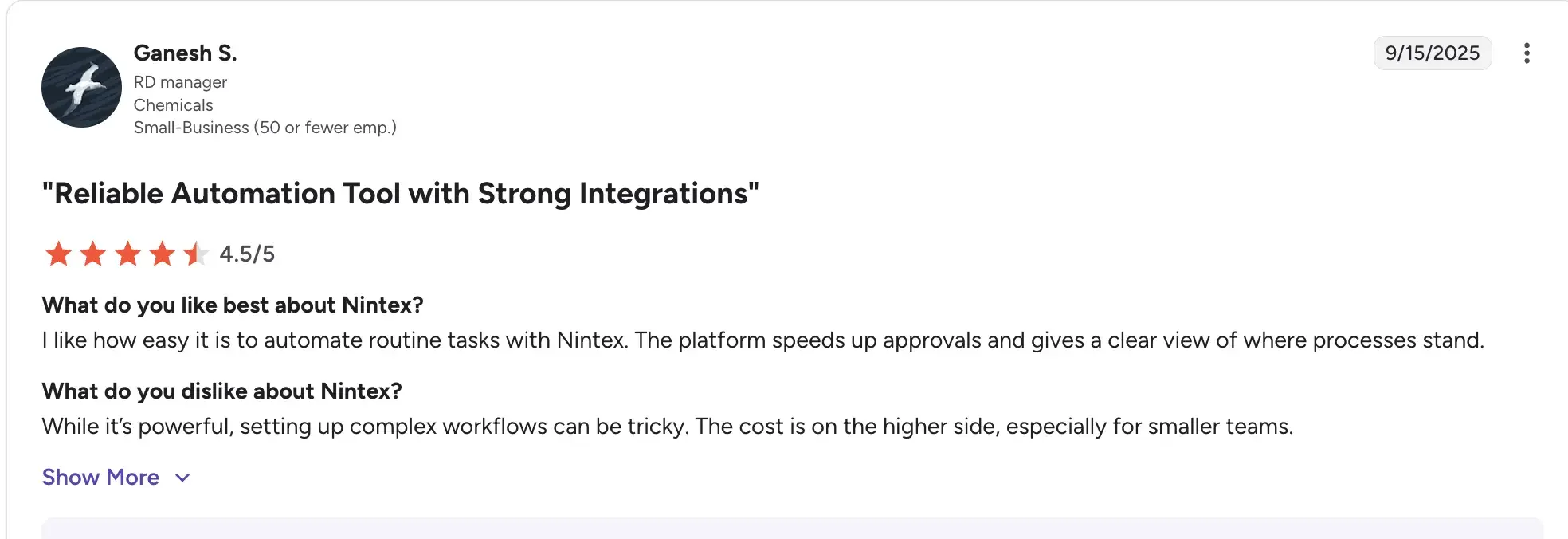 User dislikes about Nintex challenges infographic