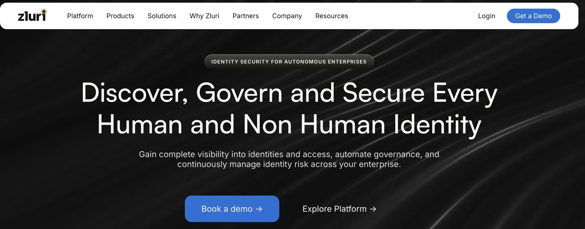 Screenshot of Zluri's homepage layout